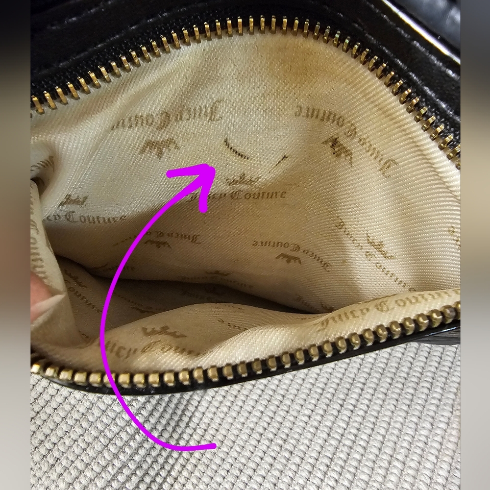 Juicy Couture Handbag Sachel Quilted Black EUC - Picture 16 of 16